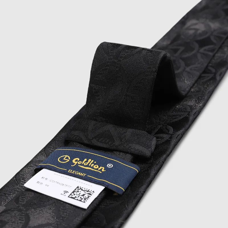 GOLDLION Mulberry Silk Ties Men's Gray Blue-7