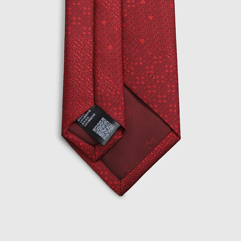 GOLDLION Polyester Ties Men's Red-4