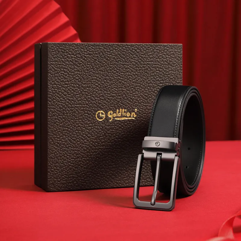 GOLDLION Top Grain Cow Leather Belts Men's Multiple Colors Width 3.5CM-31