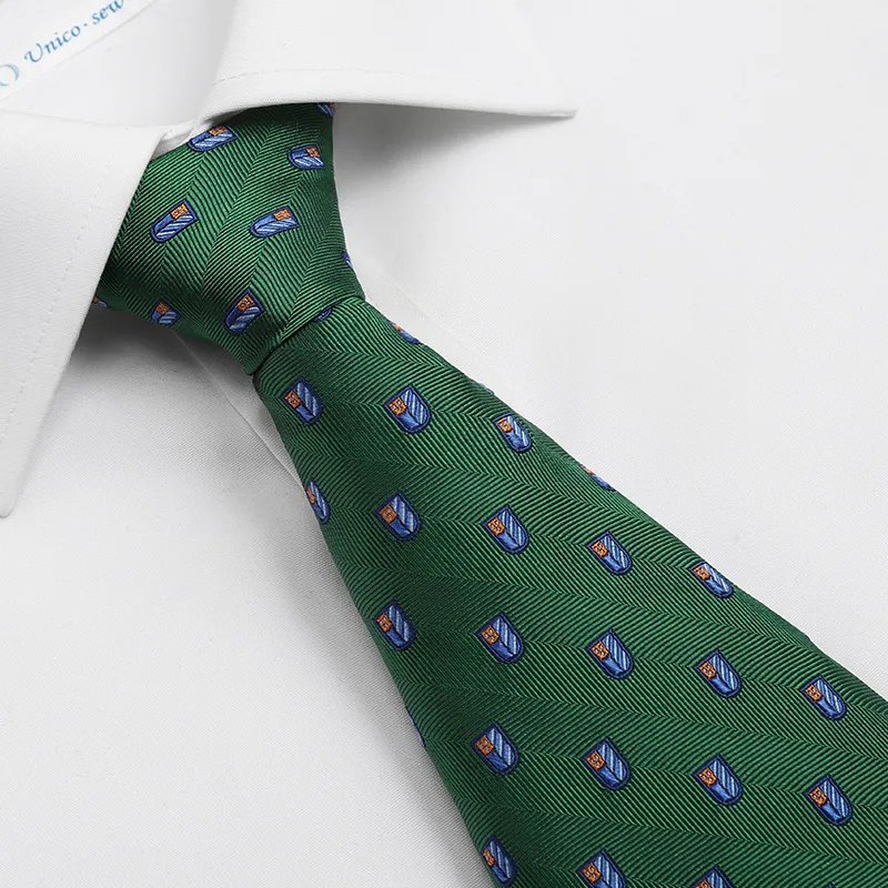 GOLDLION Mulberry Silk Ties Men's Green-1