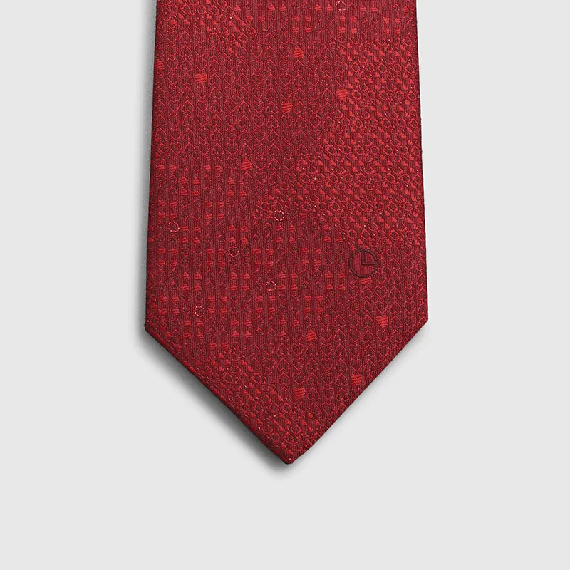 GOLDLION Polyester Ties Men's Red-3