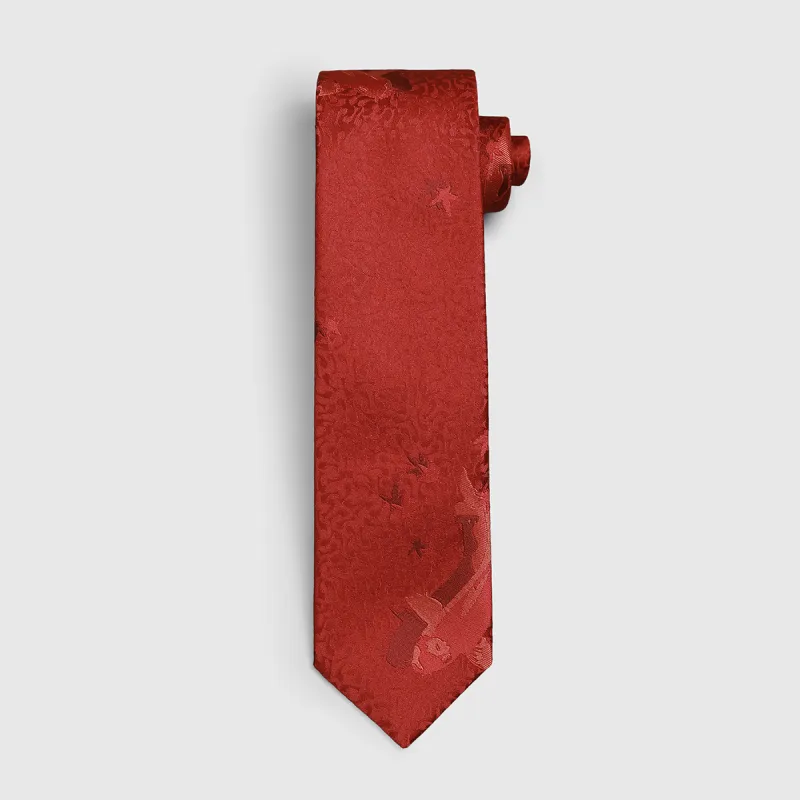 GOLDLION Polyester Ties Men's Red-3
