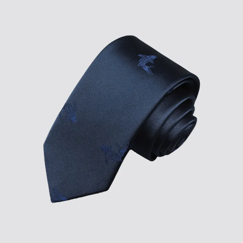 GOLDLION Polyester Ties Men's Gray/Navy Blue-25