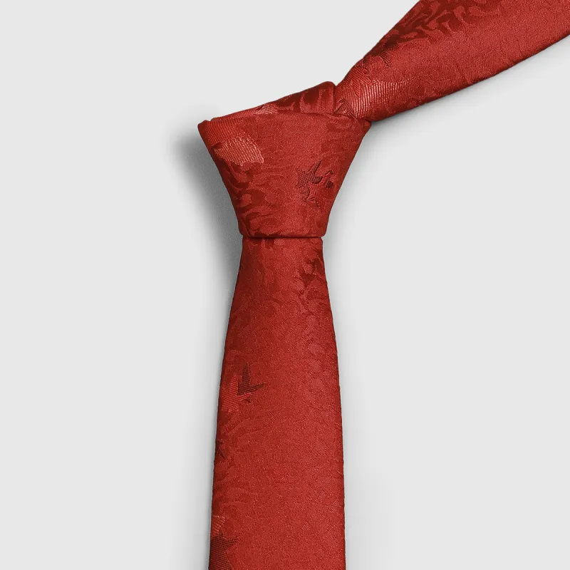 GOLDLION Polyester Ties Men's Red-4