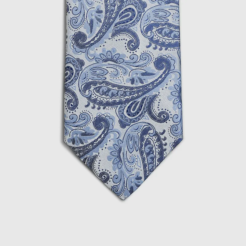 GOLDLION Polyester Ties Men's Blue Gray-3