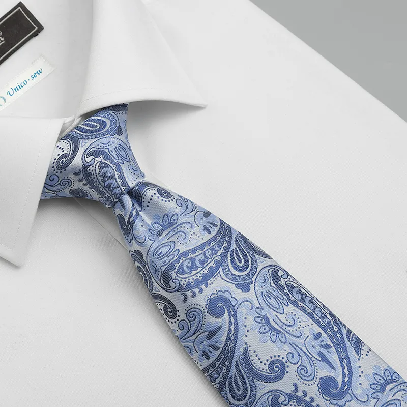 GOLDLION Polyester Ties Men's Blue Gray-2