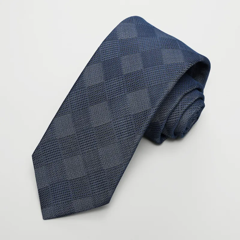 GOLDLION Mulberry Silk Ties Men's Gray Blue-4