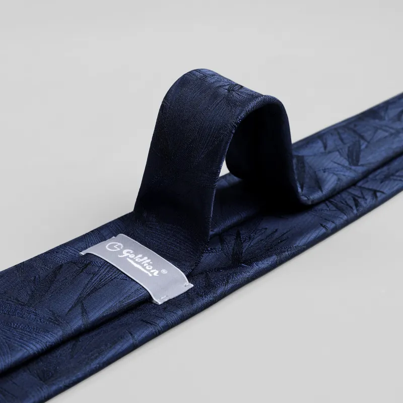 GOLDLION Polyester Ties Men's Gray/Navy Blue-5