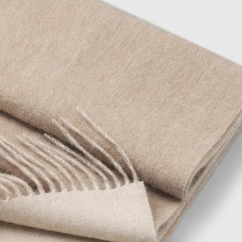 GOLDLION Wool Cashmere Knit Scarves Men's Apricot-2