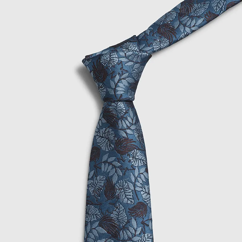 GOLDLION Polyester Ties Men's Blue Gray-27