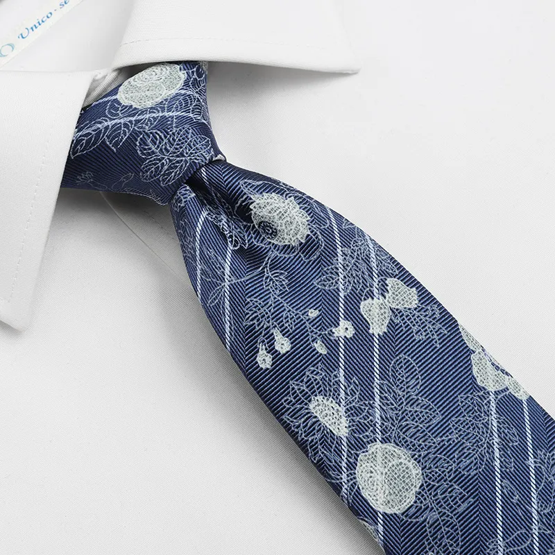 GOLDLION Mulberry Silk Ties Men's Blue-1