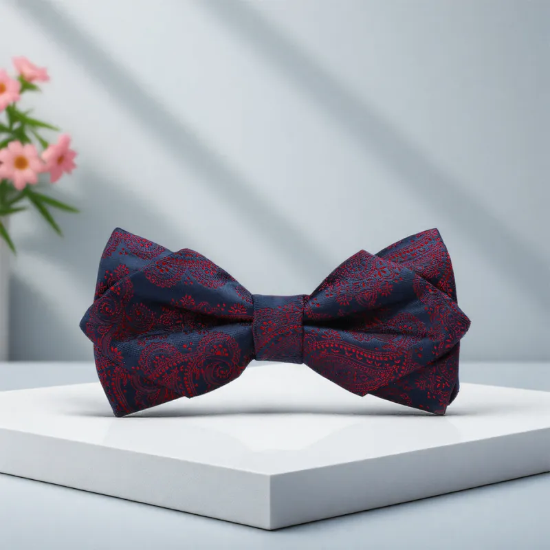 GOLDLION Polyester Bow Tie Men's Red-4