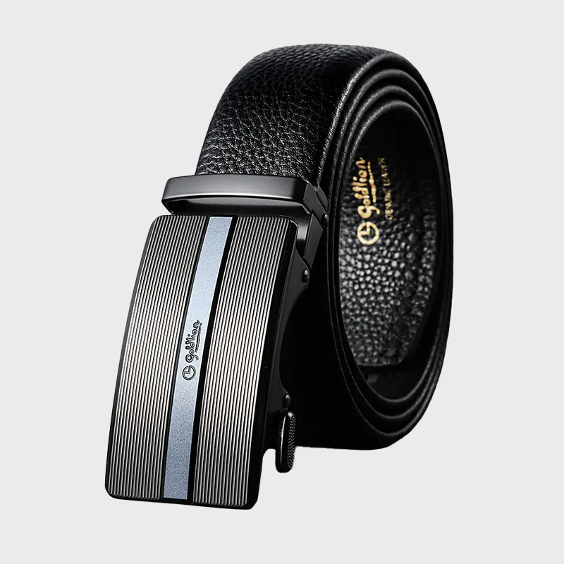GOLDLION Top Grain Cow Leather Belts Men's Width 3.5cm-1