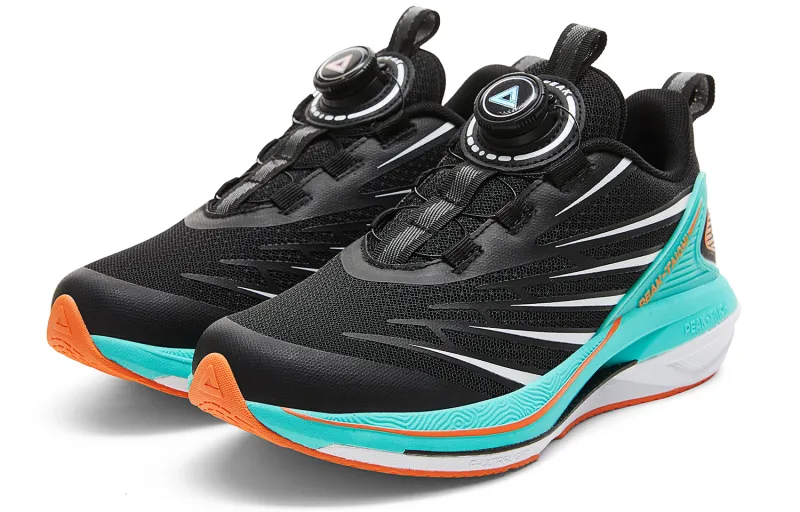 PEAK Anti-Slip Wear-Resistant Lightweight Cushioning Breathable Kids' Running Shoes Black Light Green Kids'-2