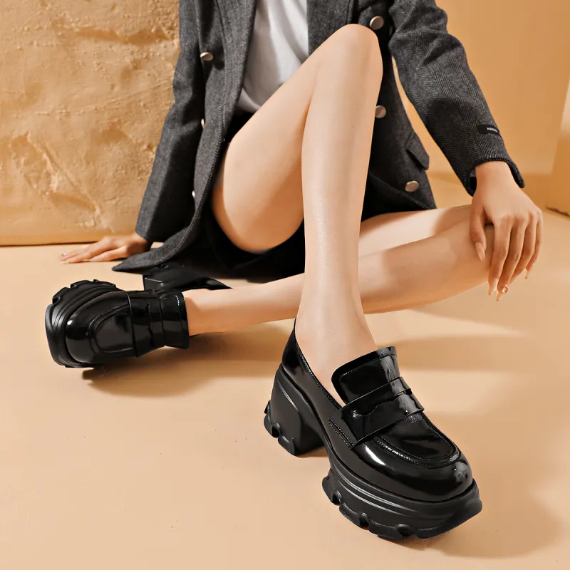 BOSSSUNWEN Loafers Women's Black/Gray-5