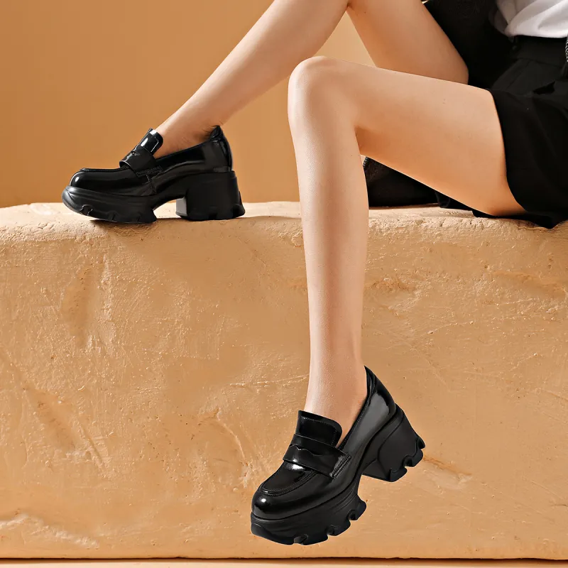 BOSSSUNWEN Loafers Women's Black/Gray-7