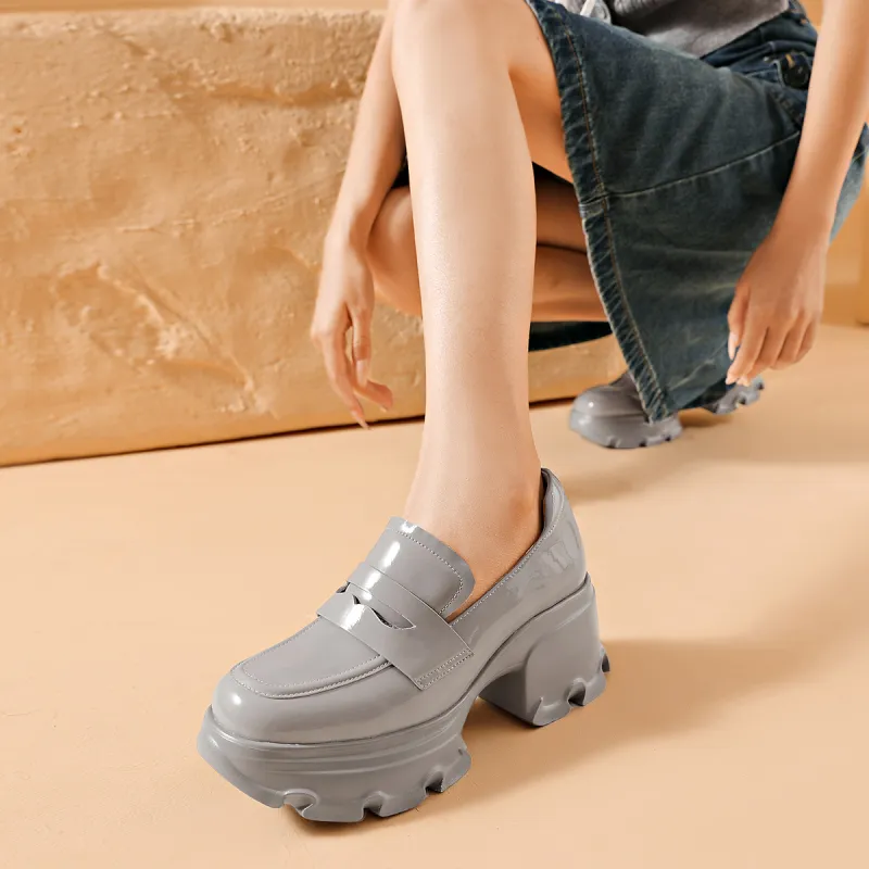 BOSSSUNWEN Loafers Women's Black/Gray-15
