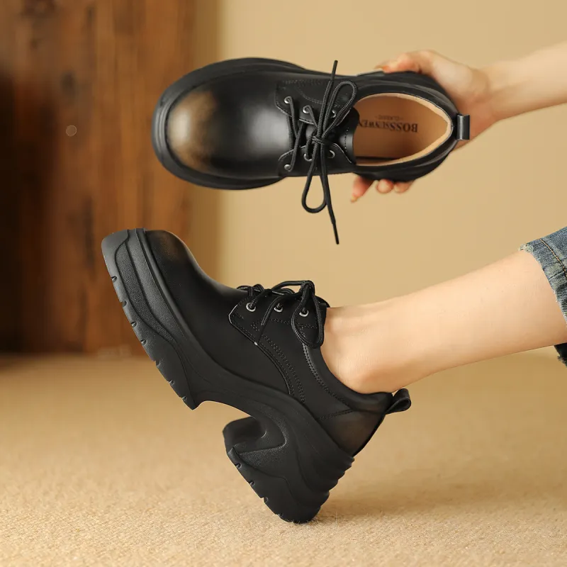 BOSSSUNWEN Loafers 6cm Women's Black-9