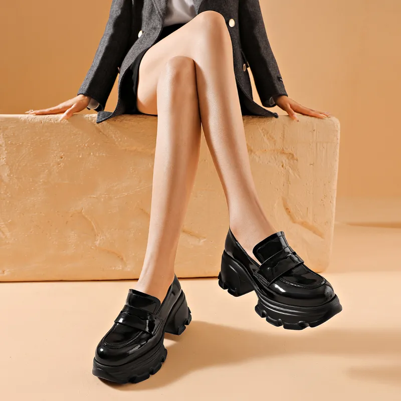 BOSSSUNWEN Loafers Women's Black/Gray-9