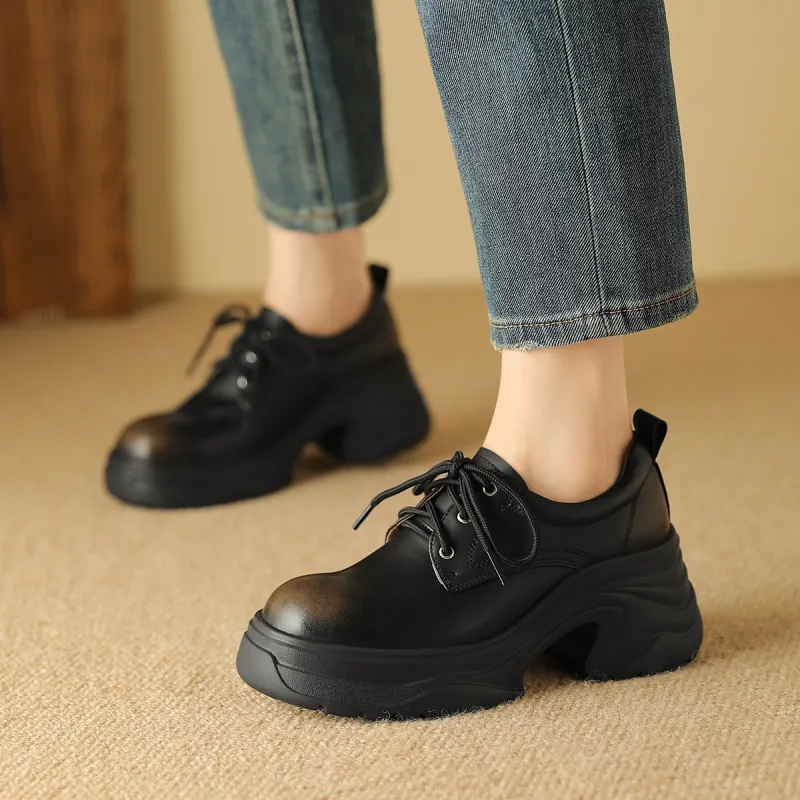 BOSSSUNWEN Loafers 6cm Women's Black-5