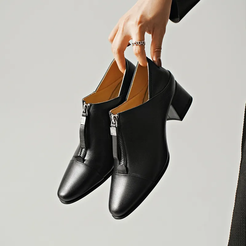 BOSSSUNWEN Chunky Heel High Heels Women's Black-9