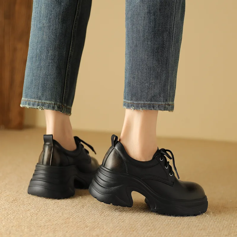 BOSSSUNWEN Loafers 6cm Women's Black-7