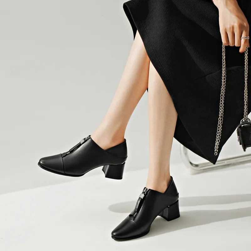 BOSSSUNWEN Chunky Heel High Heels Women's Black-7
