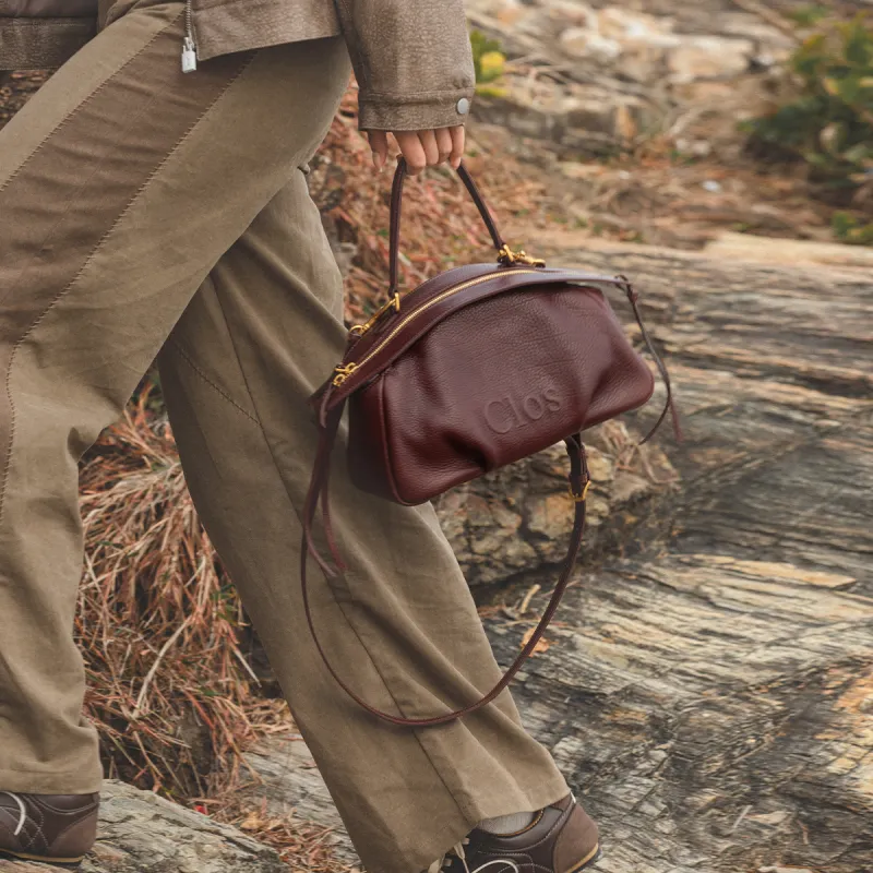 Clos Top Grain Cow Leather Handbag Trumpets Women's Benton Brown/Pine Brown/Barolo Burgundy-4