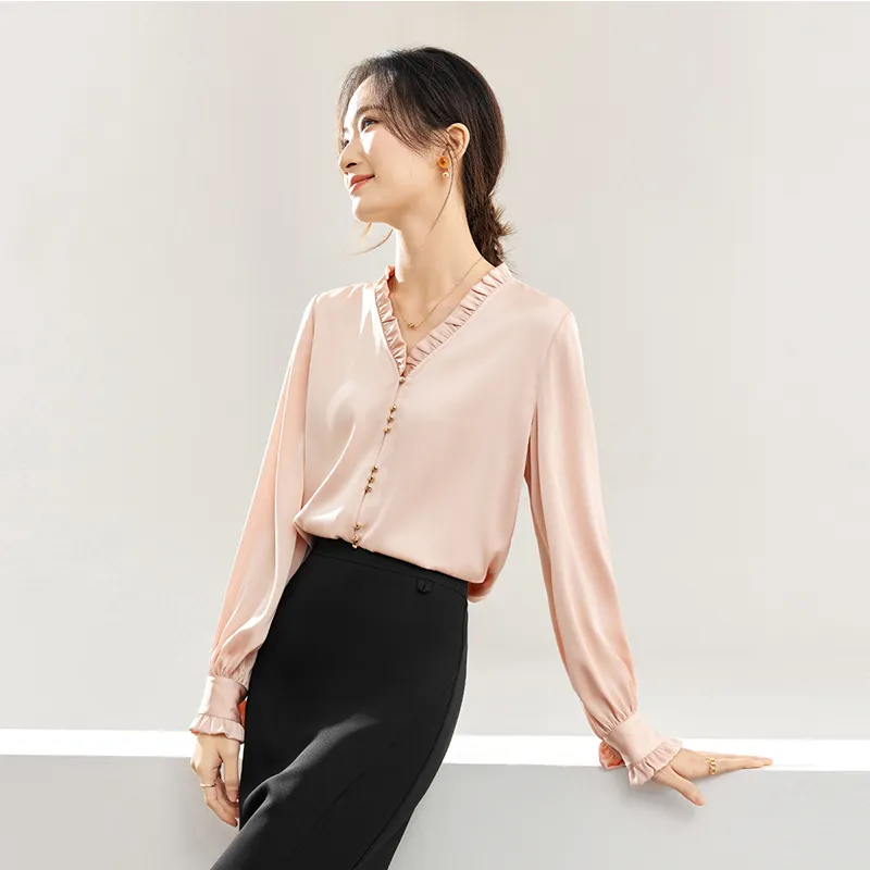 SENTUBILA Chiffon Shirts Women's-11