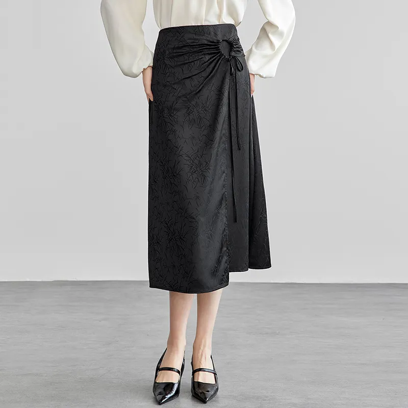 SENTUBILA Casual Long Skirts Women's Black-4