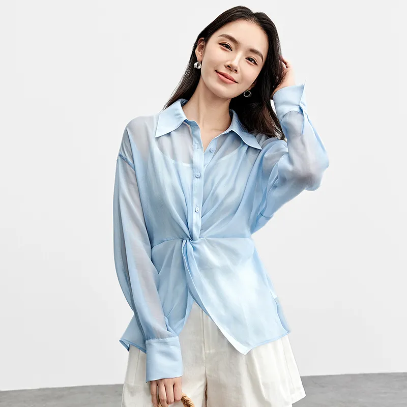 SENTUBILA Shirt Women's Glacier Blue-2