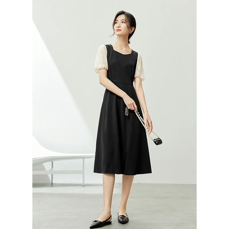 SENTUBILA Short Sleeved Dresses Women's Black-4