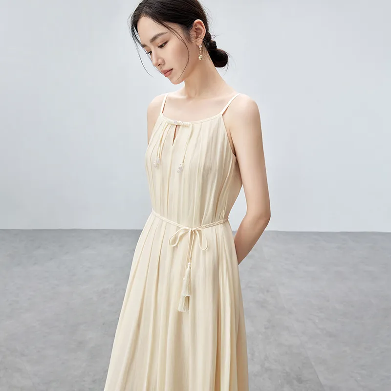 SENTUBILA Slip Dresses Women's Birch Apricot-4