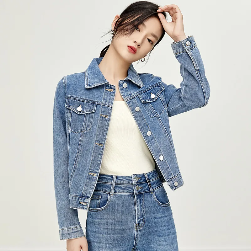 SENTUBILA Denim Jackets Women's Denim Blue-2