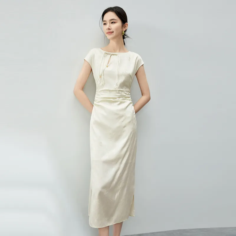 SENTUBILA Sleeveless Dresses Women's Apricot-2