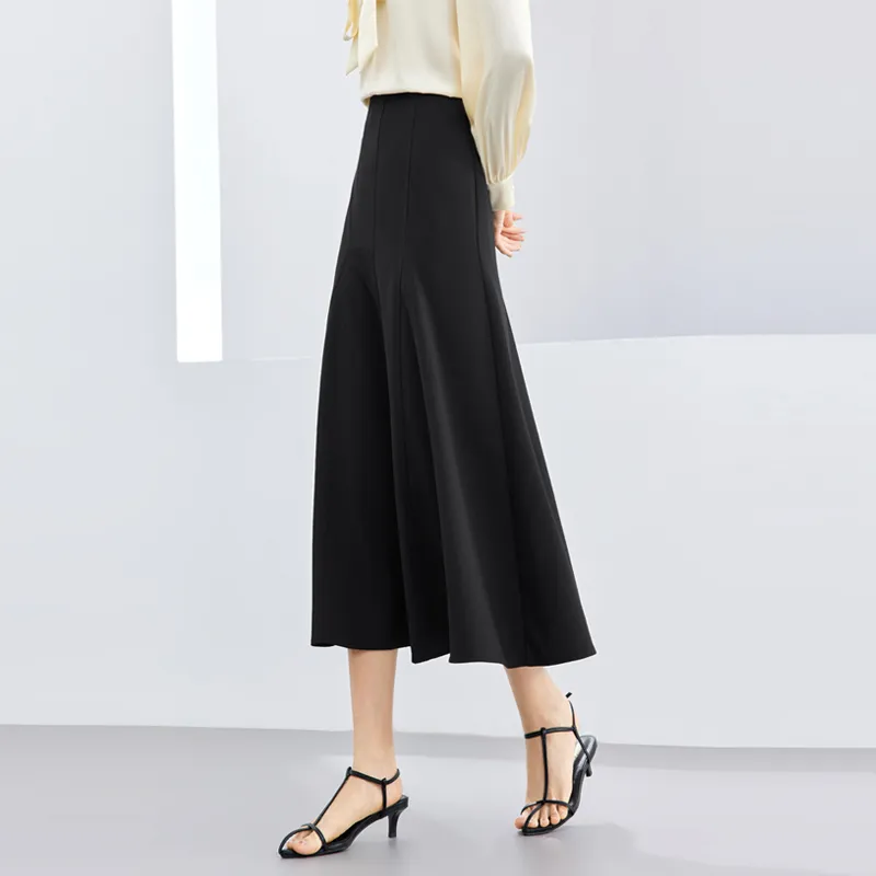 SENTUBILA Casual Long Skirts Women's Elegant Black-6