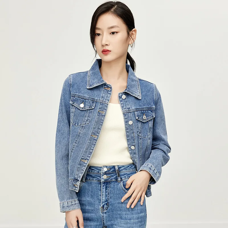SENTUBILA Denim Jackets Women's Denim Blue-3