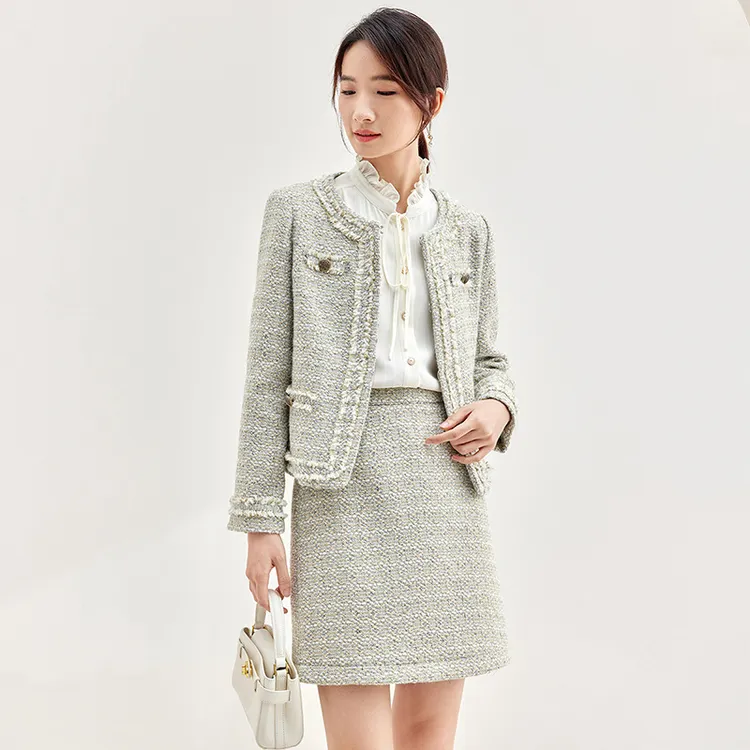 SENTUBILA Skirt Set Women's Light Gray-4