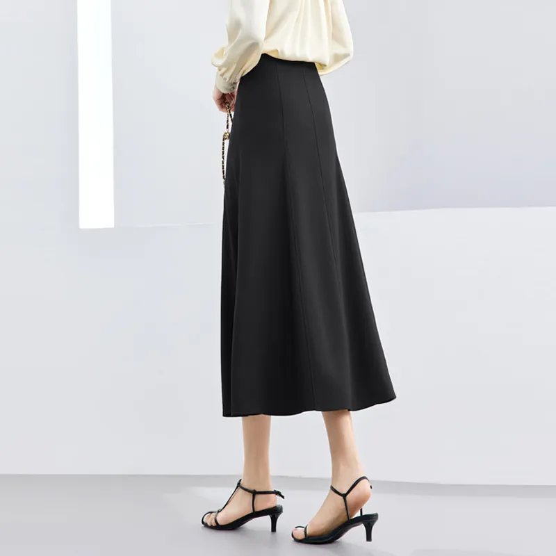 SENTUBILA Casual Long Skirts Women's Elegant Black-7