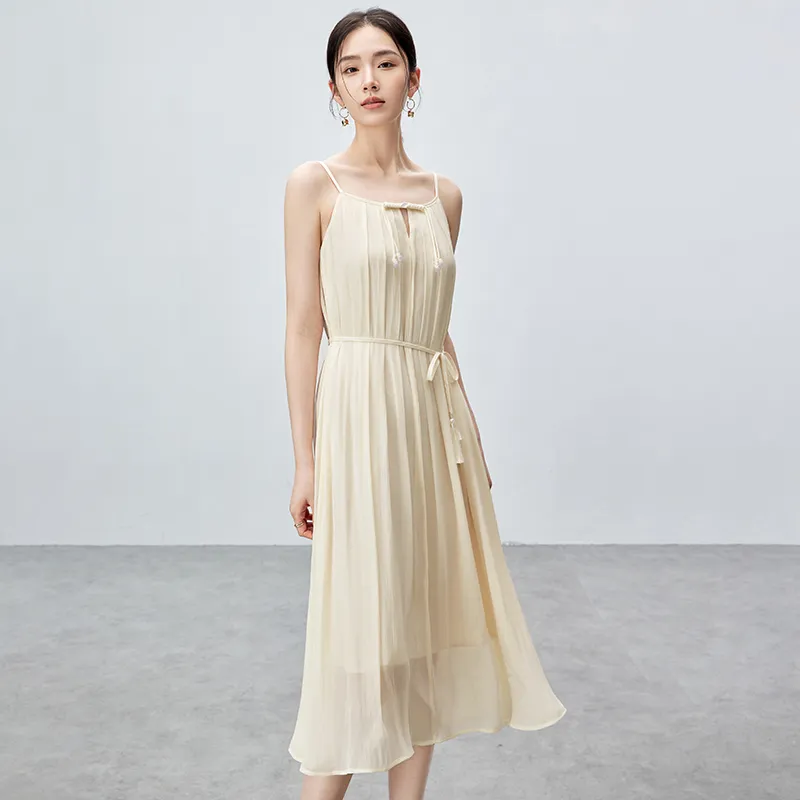 SENTUBILA Slip Dresses Women's Birch Apricot-1