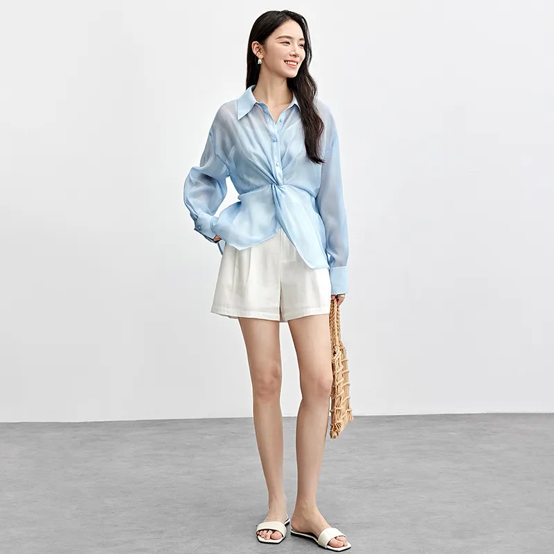SENTUBILA Shirt Women's Glacier Blue-5