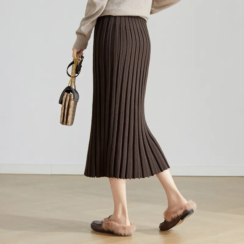 SENTUBILA Casual Long Skirts Women's Tea Brown-5