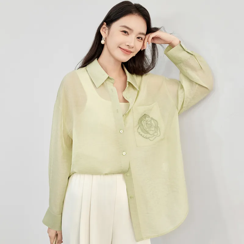 SENTUBILA Shirt Women's Tender Shoot Yellow-5