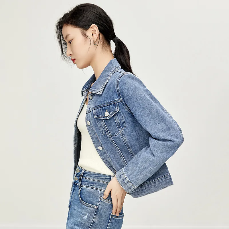 SENTUBILA Denim Jackets Women's Denim Blue-4