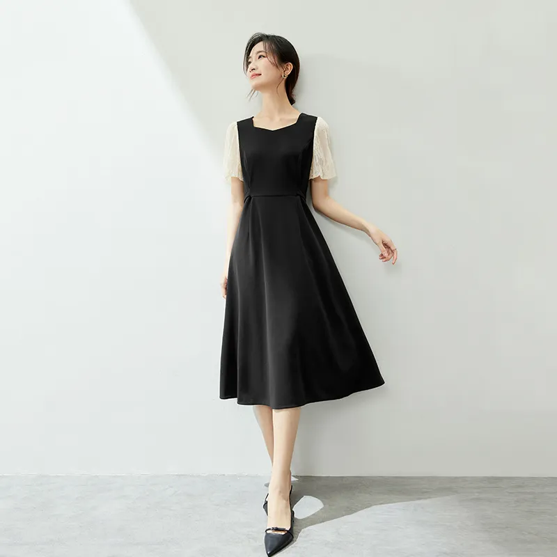 SENTUBILA Short Sleeved Dresses Women's Black-2
