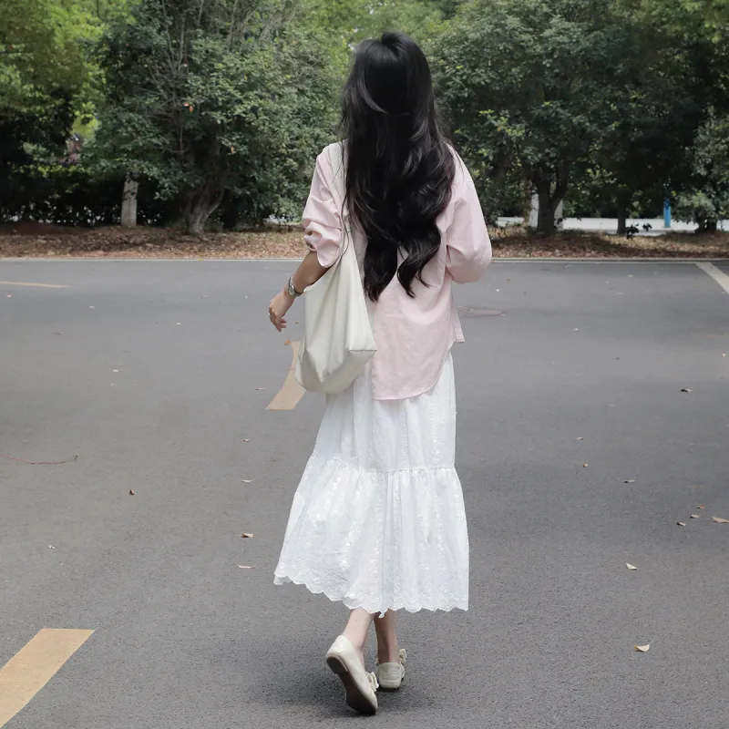 SENTUBILA Casual Long Skirt Women's-3