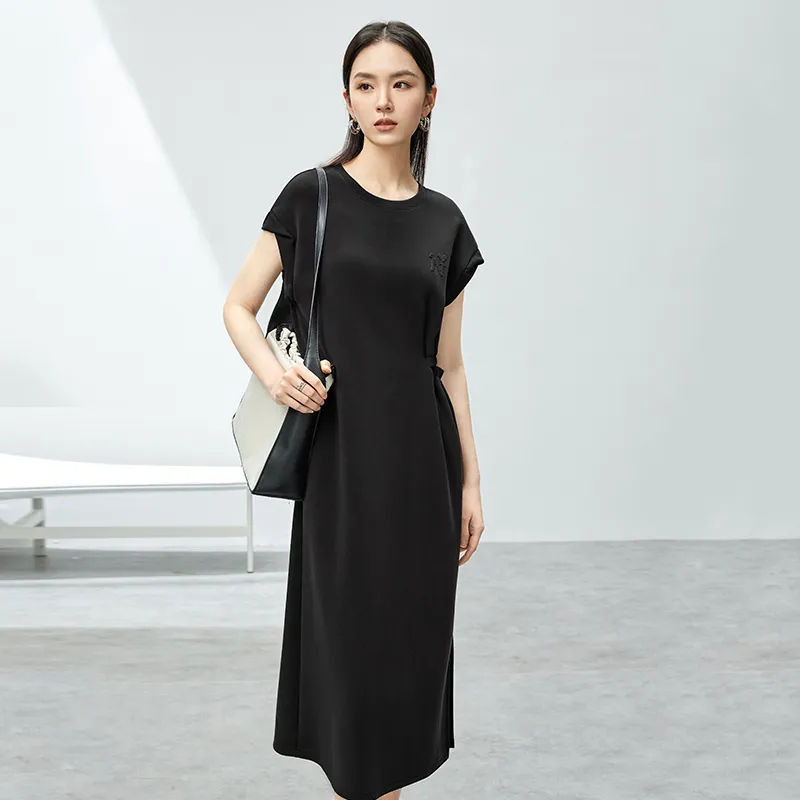 SENTUBILA Short Sleeved Dresses Women's Classic Black-3