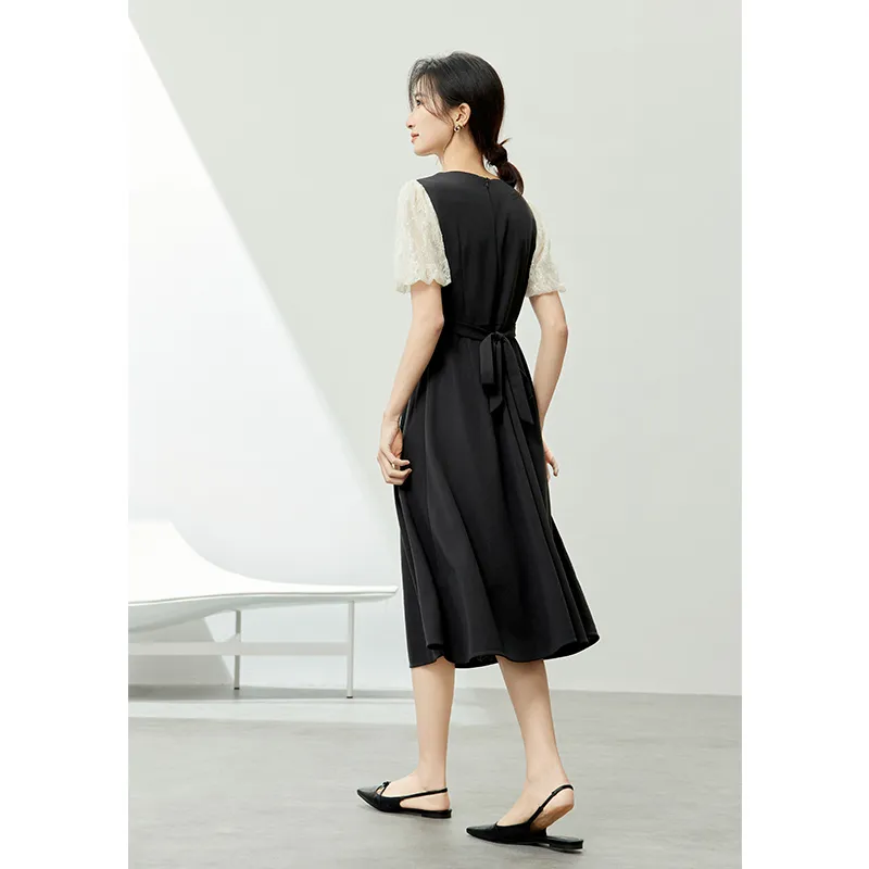 SENTUBILA Short Sleeved Dresses Women's Black-5
