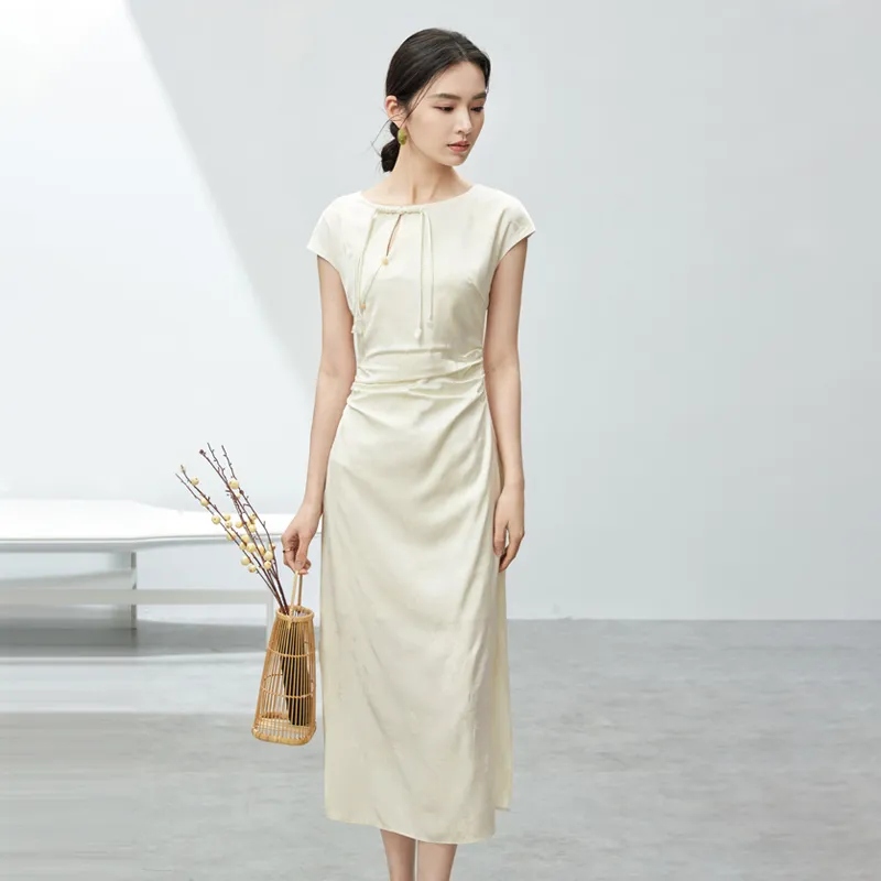 SENTUBILA Sleeveless Dresses Women's Apricot-1