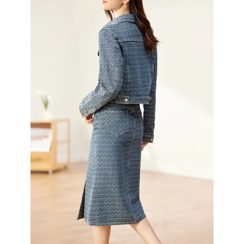 SENTUBILA Casual Suit Women's Denim Dark Blue-4